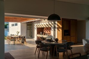 Villa, 3 Bedrooms, Fireplace | Dining room - Luxurious Franschhoek Villa With 3 Bedrooms, 4 Bathrooms, Mountain Views (Franschhoek)
