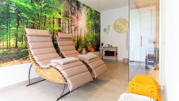 Sauna, bain à remous, hammam, massages