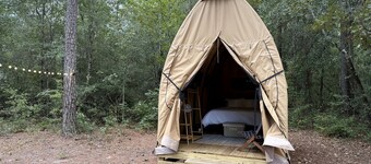 Cozy Luxury Canvas Cabin with Private Fire Pit and Outdoor Grill Near Branchville, South Carolina