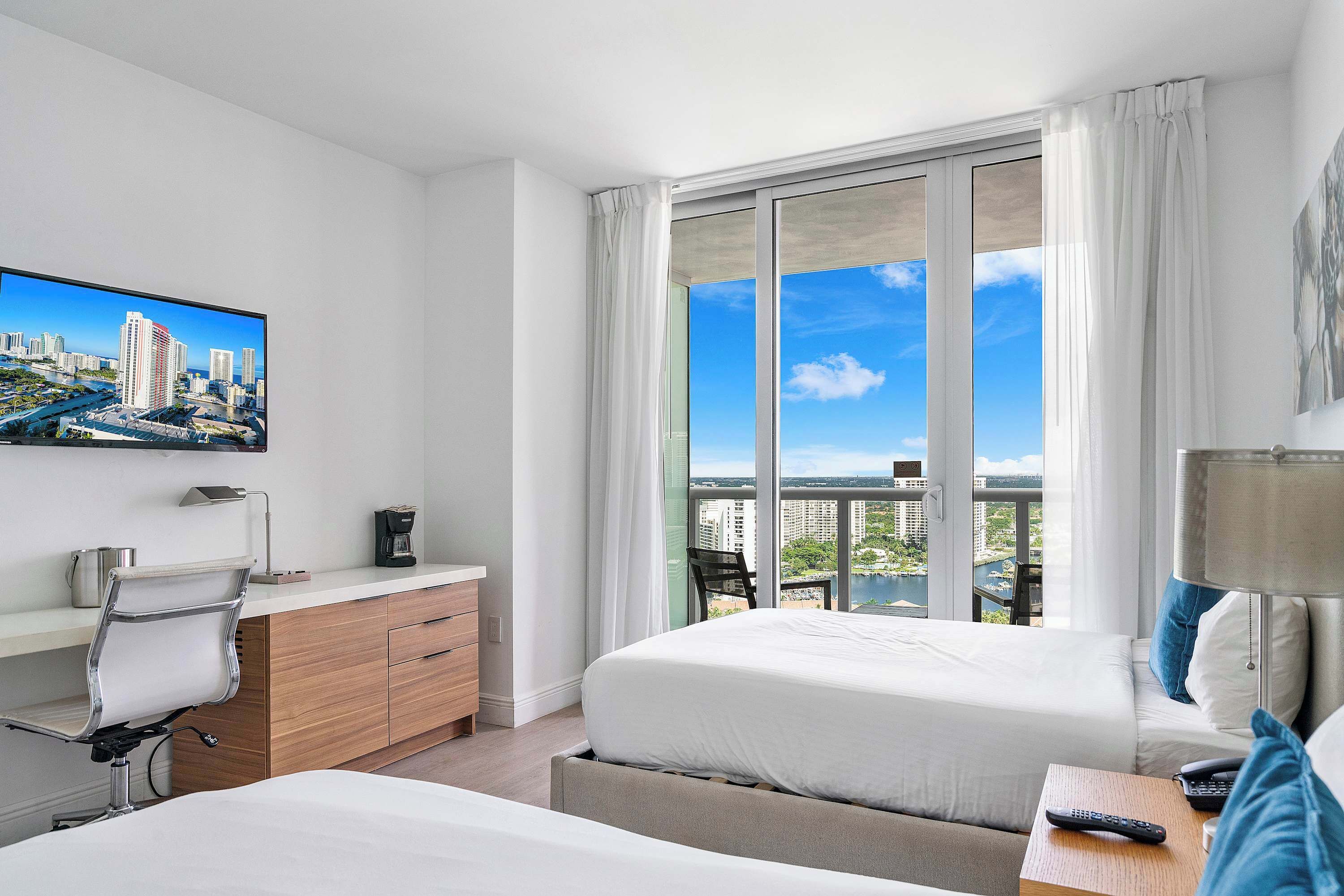 Desk, iron/ironing board, travel crib, WiFi