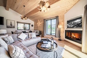 Living area - Bonnelle - Terrace | Sauna | Mountain view (Les Houches)