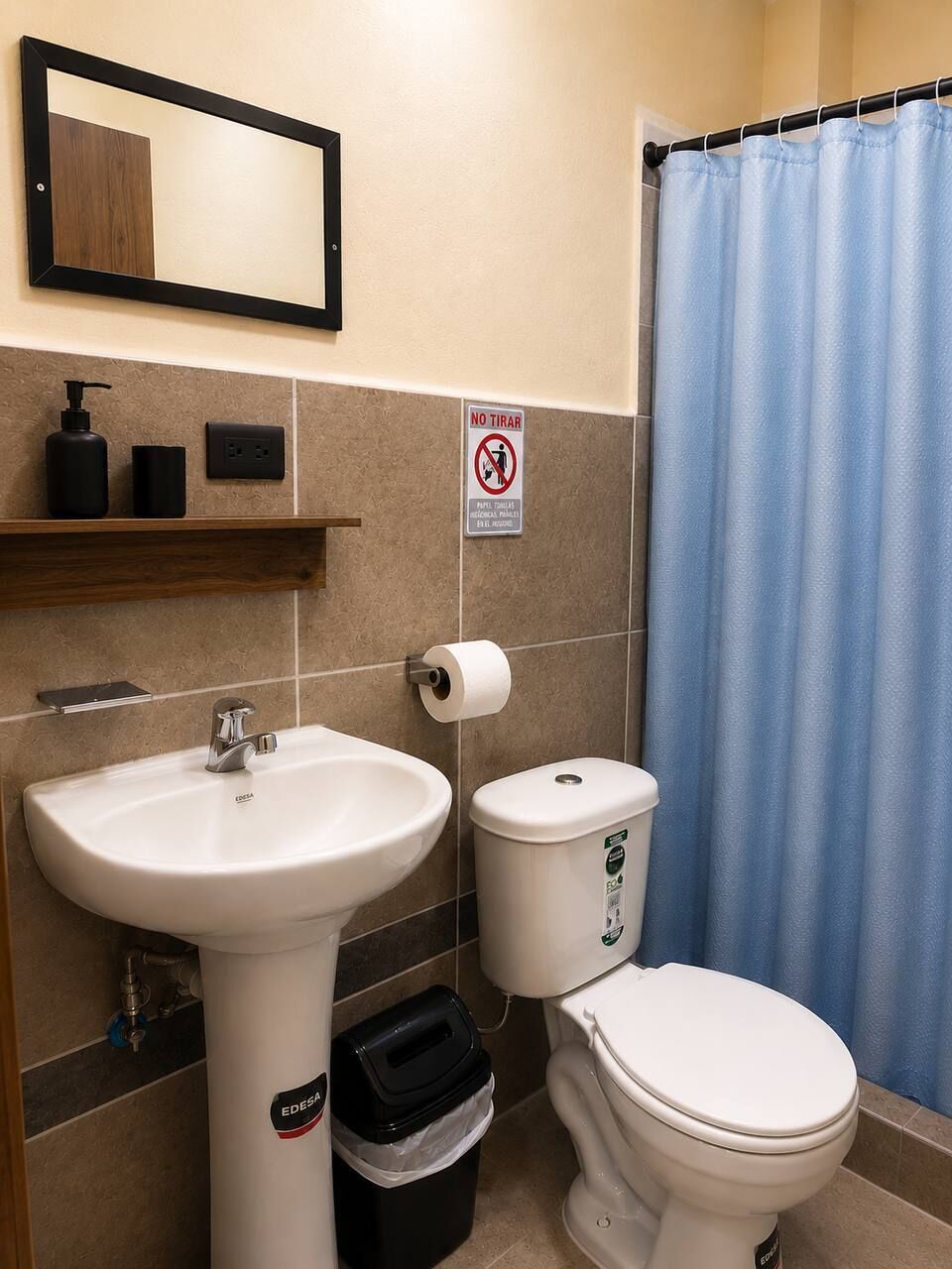 Soap, shampoo, toilet paper