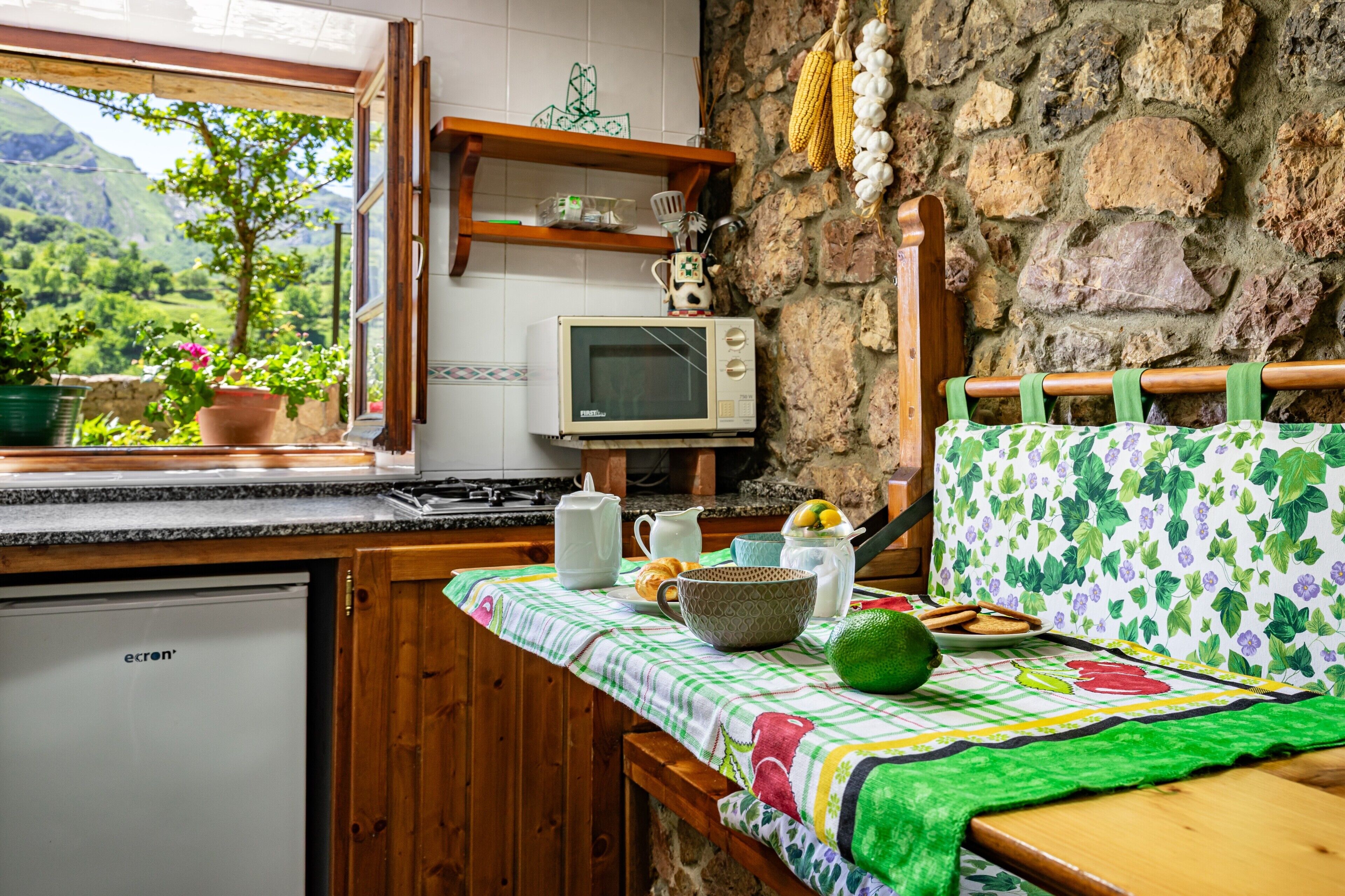 Réfrigérateur, micro-ondes, plaque de cuisson, cafetière/bouilloire