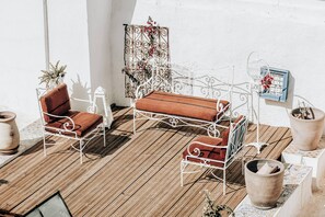 Apartament, 2 dormitoris, fumadors, pati | Balcó