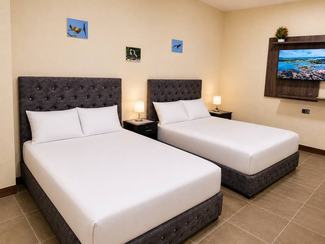 Apartemen Comfort, 2 Tempat Tidur Double, AC, pemandangan halaman | Wi-Fi gratis