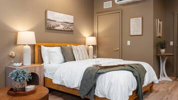 1 bedroom, desk, iron/ironing board, travel cot