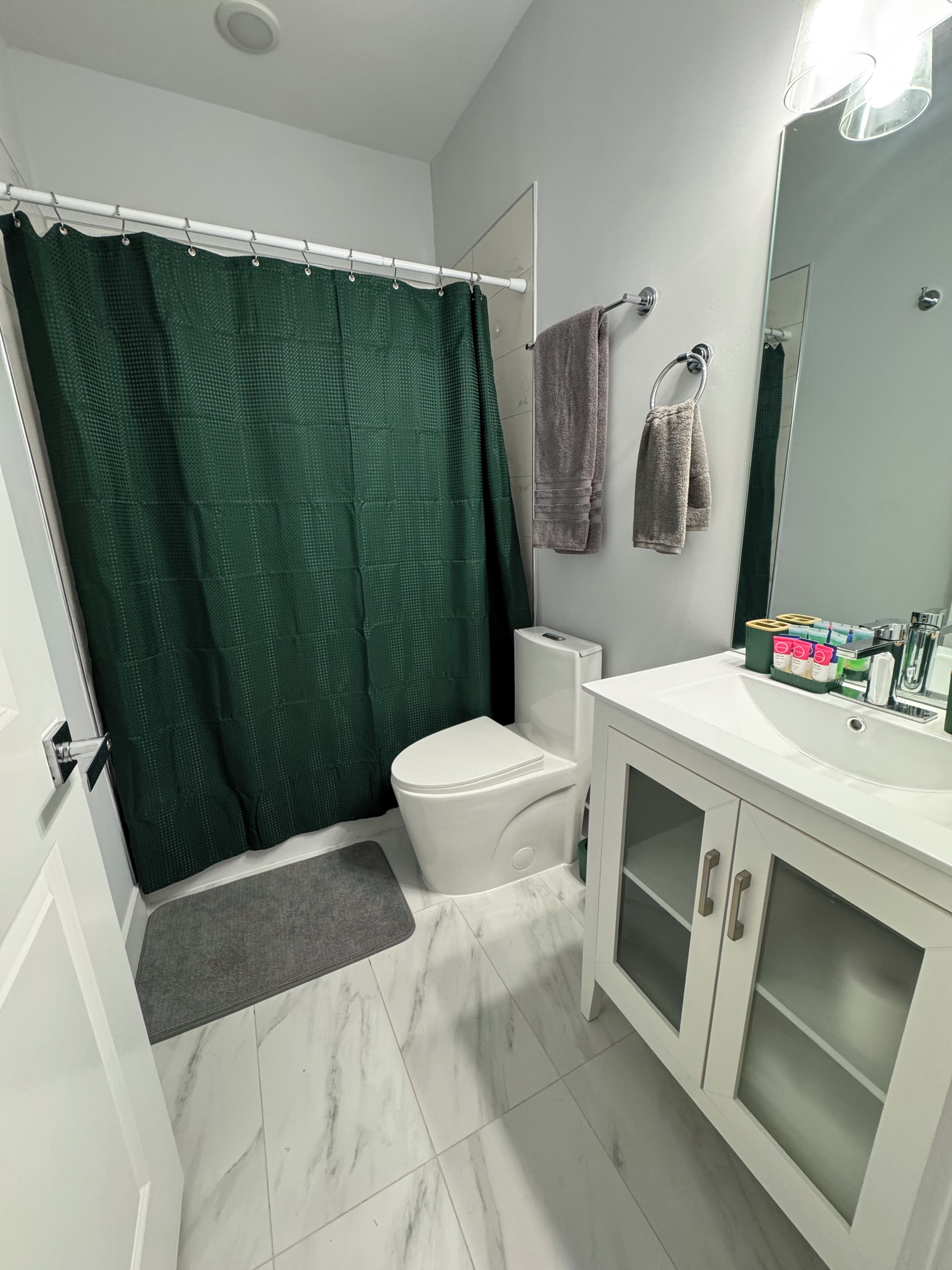 Towels, soap, toilet paper