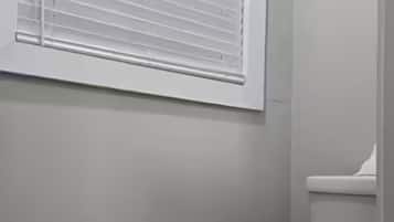 Shower, soap, toilet paper