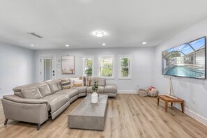Smart TV, fireplace - NEW! Brisas Del Mar | Private Pool with Spa, Guest House, Near Siesta Key Beach (Siesta Key)