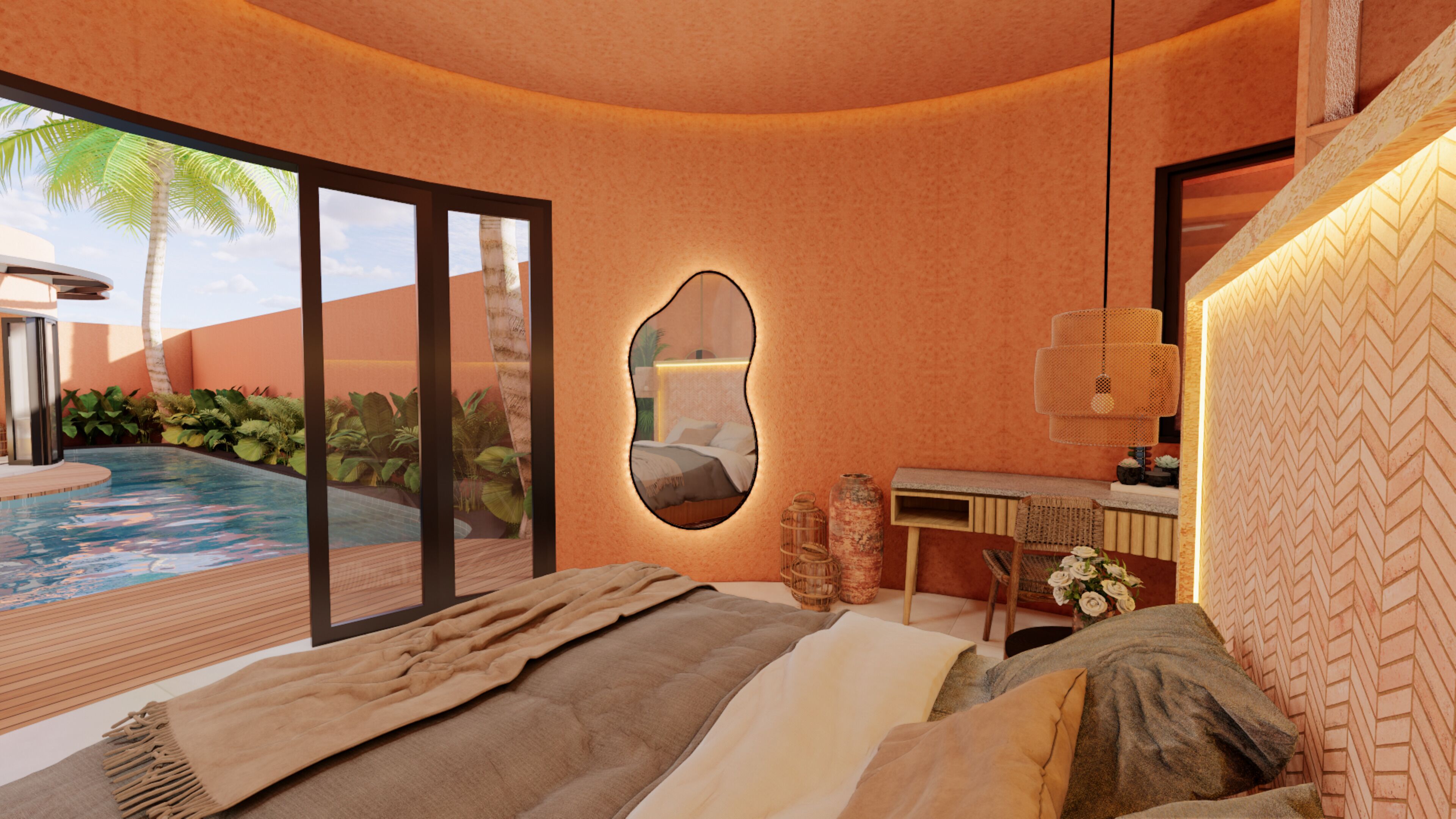 Grand Two Bedroom Villa with Private Pool | Hypo-allergenic bedding, minibar, in-room safe, desk