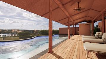 Una piscina al aire libre