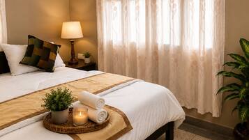 Premium bedding, individually decorated, individually furnished