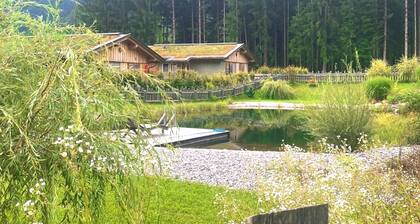 Nature chalet nearby forest with infrared sauna