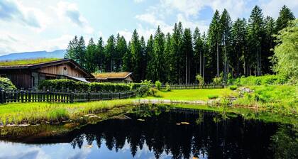 Chalet mit Sauna zwischen Wald und Bergen
