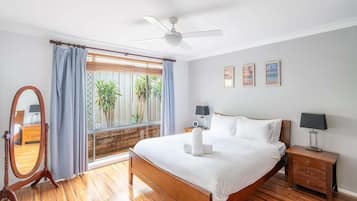 4 bedrooms, iron/ironing board, travel cot, WiFi
