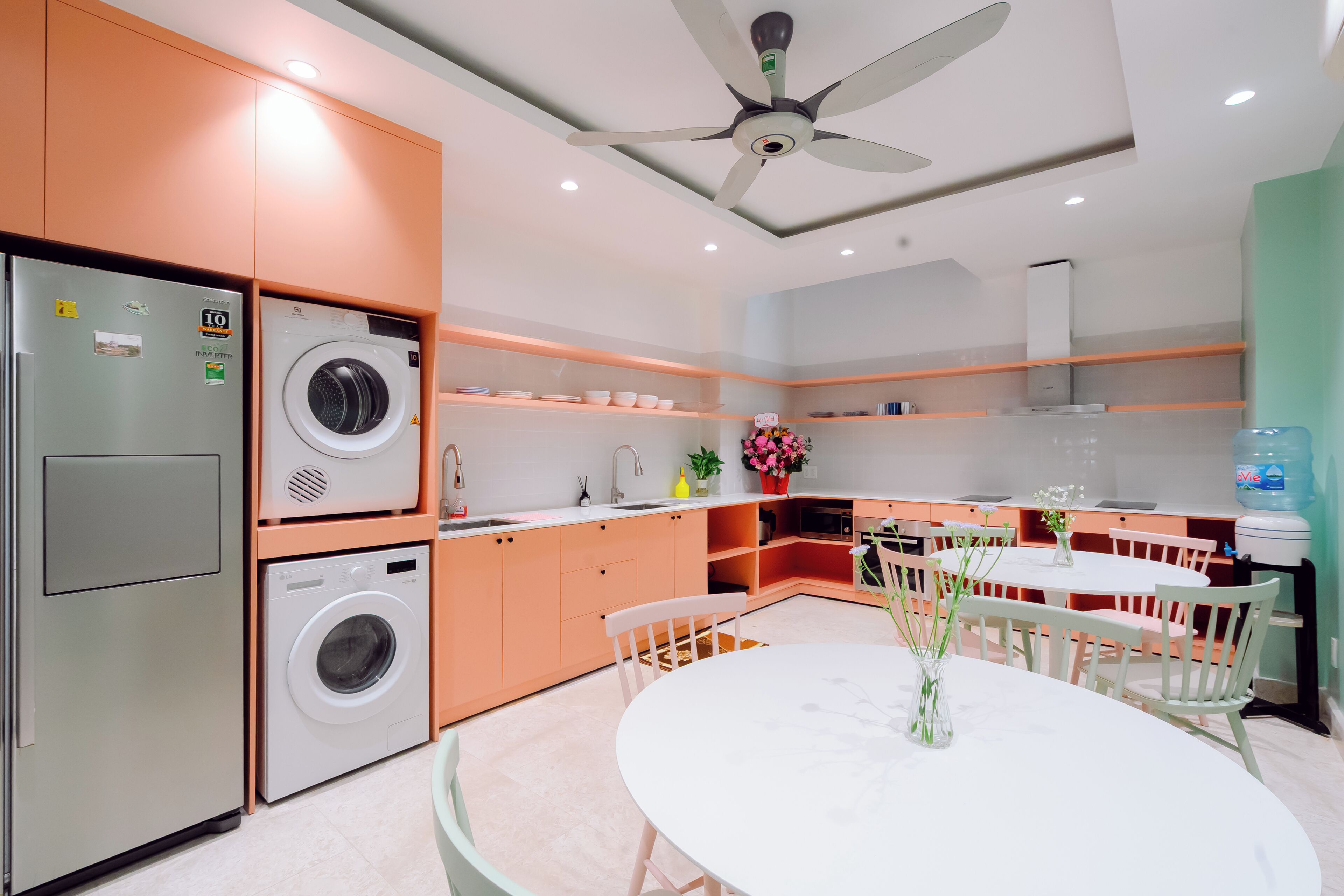Mini-fridge, microwave