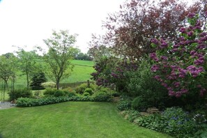 A garden with a lawn, shrubs, and trees. - Holiday home with 3 bedrooms (Malente-Neukirchen)