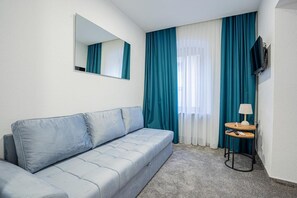 Camera con letto matrimoniale o 2 letti singoli | Area soggiorno