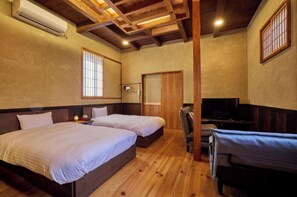 Desk, free WiFi, bed sheets