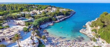 Private beach, beach bar