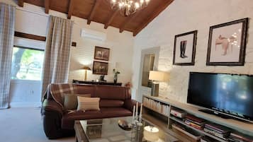 Televisión y chimenea