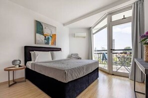 Iron/ironing board, free WiFi, bed sheets - Marathon Beach Apartment - Sea View, Shared Pool (Mouttagiaka)
