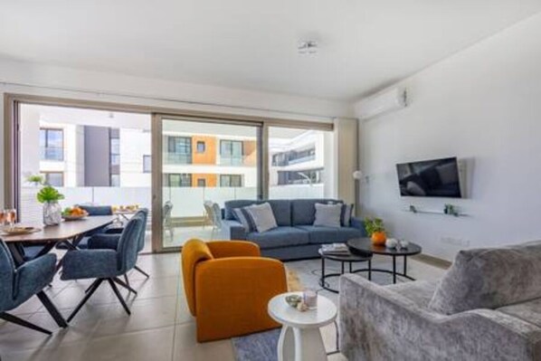 Living area - 103 Mulberry Court- Modern with Large Terrace (Agios Athanasios)
