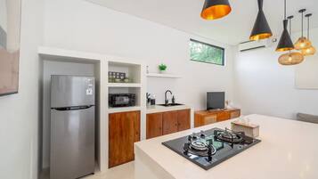 Family Villa, 3 Bedrooms, Private Pool | Private kitchen | Espresso maker, toaster, blender, eco-friendly cleaning products