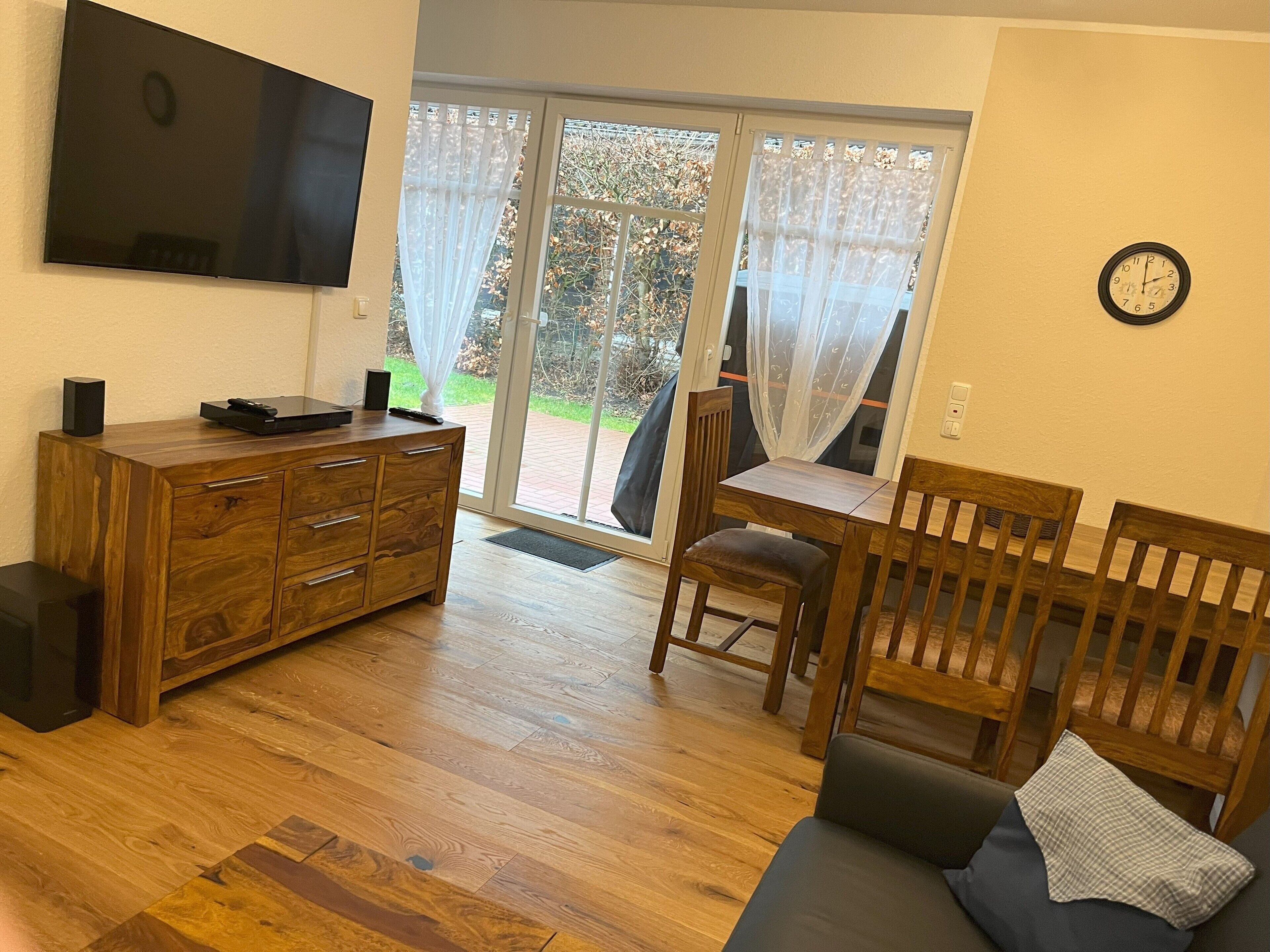 TV, DVD player, stereo