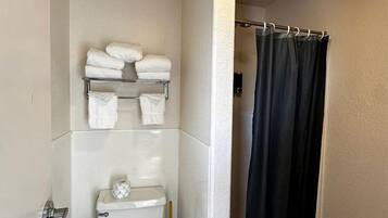 Hair dryer, towels