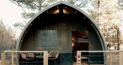 Scenic Mountain Glamping Tent with Orchard & Farm Animals near Quarai Ruins in Torreon, New Mexico