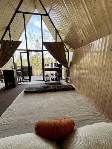 Secluded A-Frame Cabin with Minimalistic Design in Porters Lake, Nova Scotia
