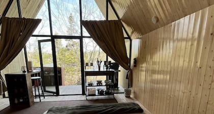 Secluded A-Frame Cabin with Minimalistic Design in Porters Lake, Nova Scotia