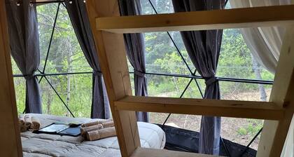 Lofted Equipped Dome with Picnic Table, Deck and BBQ in Alberta