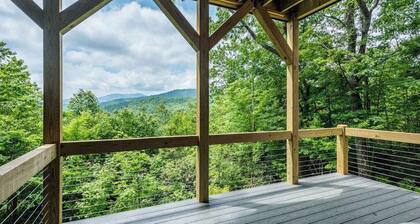 Artful mountain-view retreat with fireplaces, AC, W/D & epic outdoor living