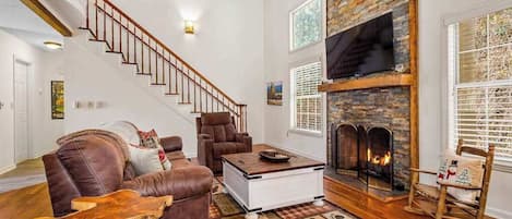 TV, fireplace, DVD player, table football
