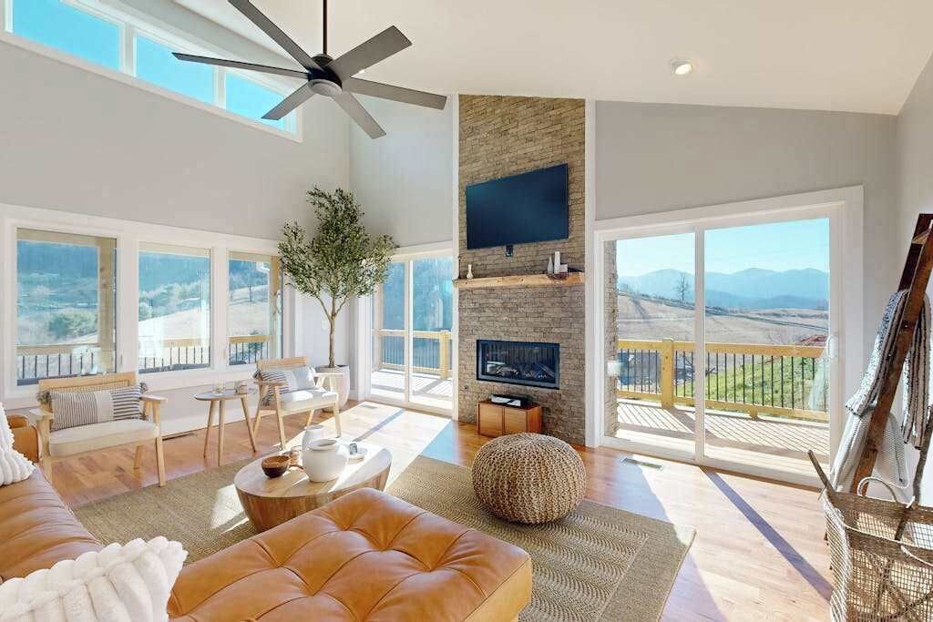 TV, fireplace, offices