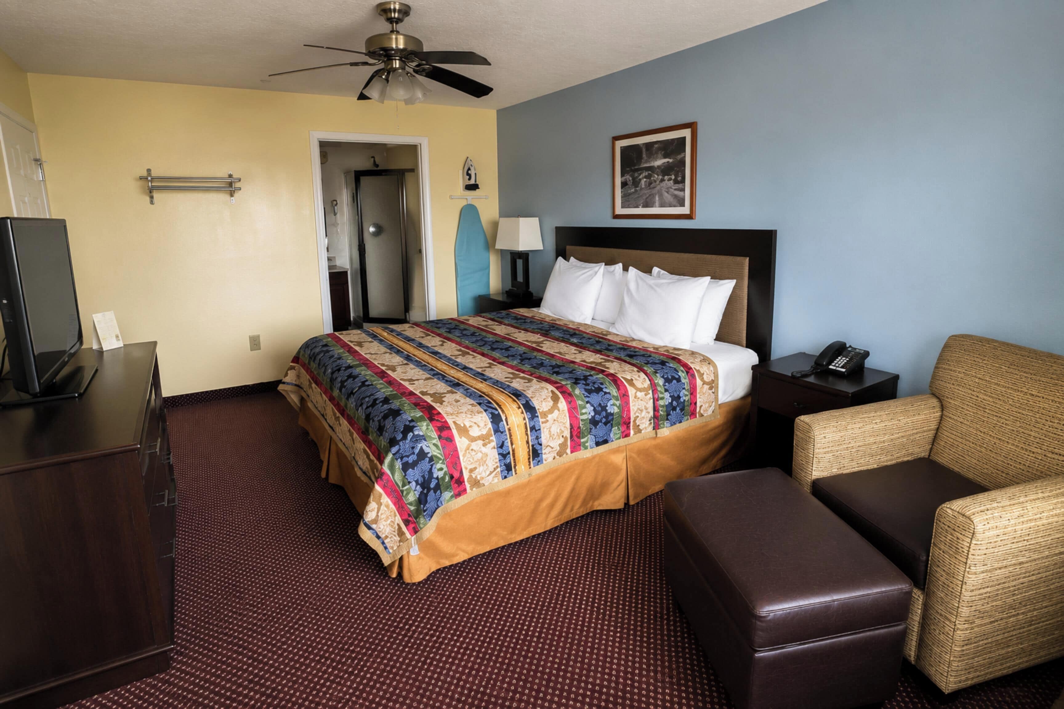 Desk, free WiFi, bed sheets