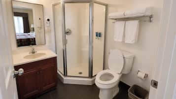 Free toiletries, hair dryer (on request), towels