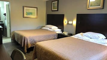 Desk, free WiFi, bed sheets