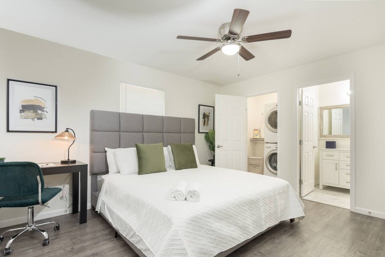 Desk, iron/ironing board, WiFi, bed sheets