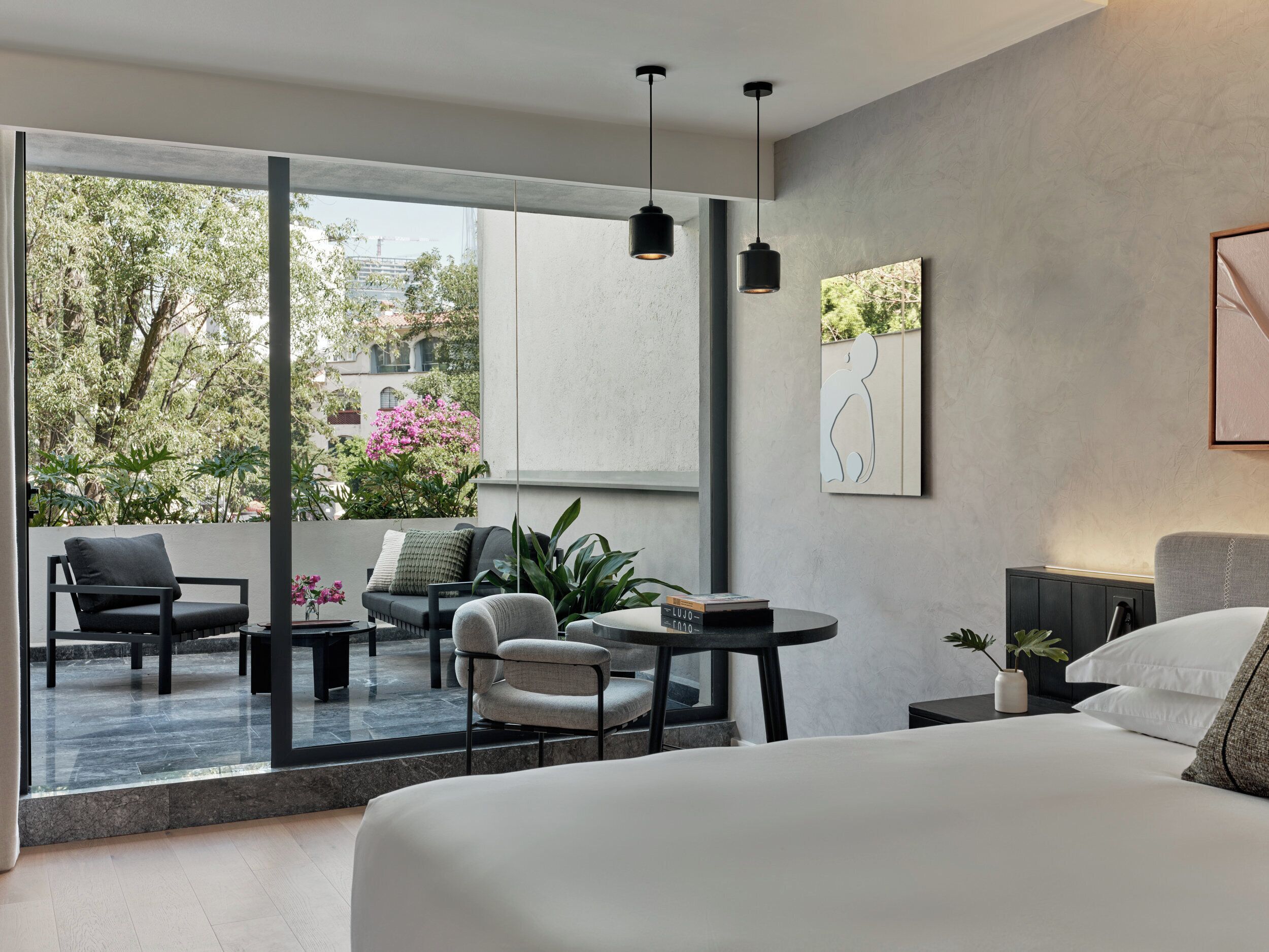 Premium bedding, down comforters, Select Comfort beds, minibar