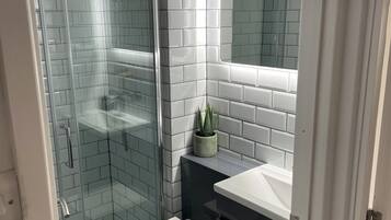 Shower, soap, toilet paper