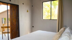 Kabin Deluks, asrama campuran, teras, pemandangan danau | Seprai linen