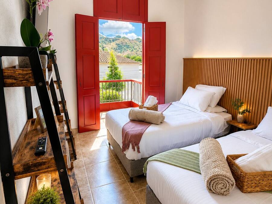 Quarto duplo conforto, vista para a montanha | Wi-Fi de cortesia