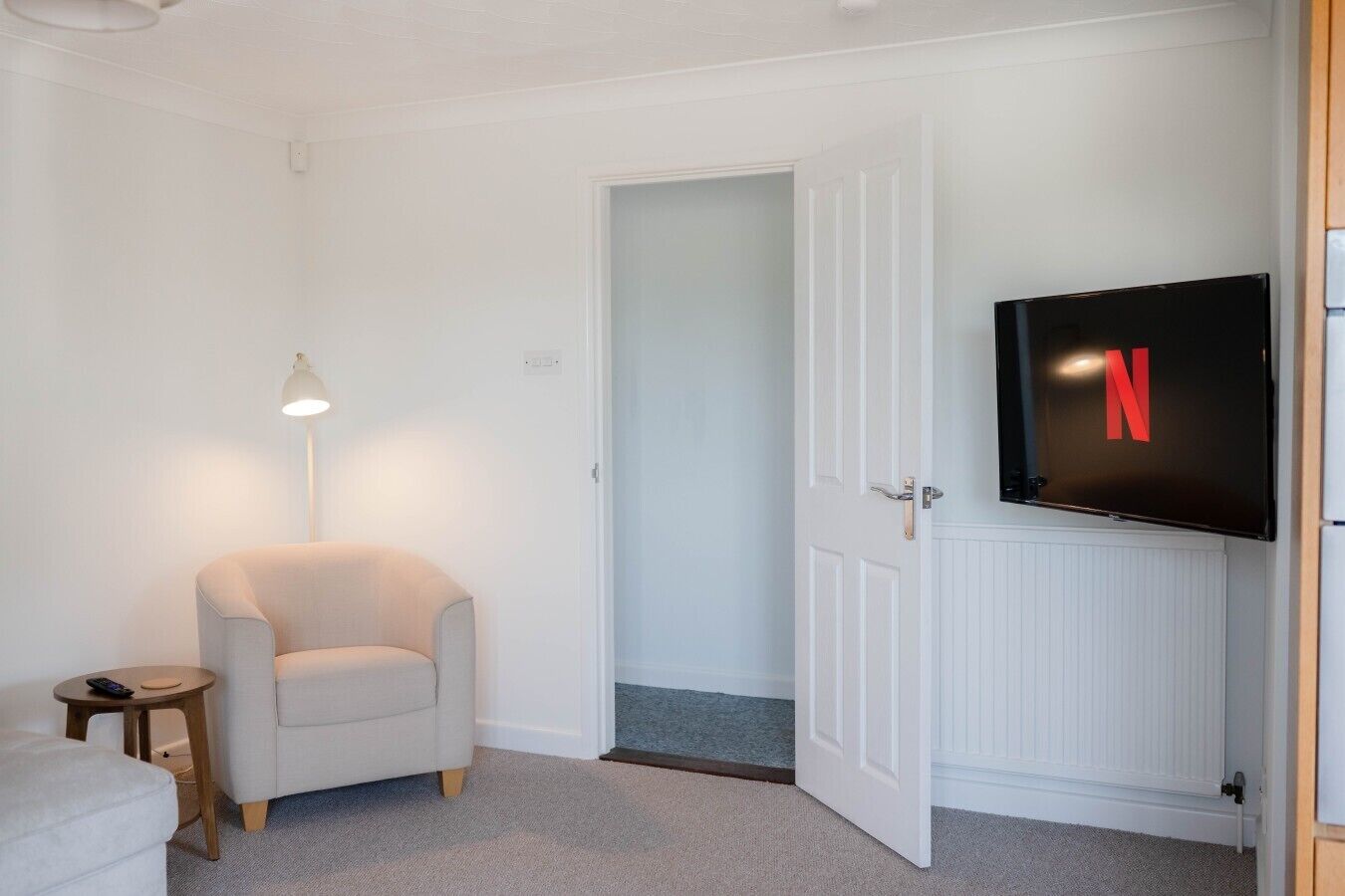Living room with smart TV