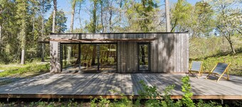 Charming tiny house in forest near sea peace now