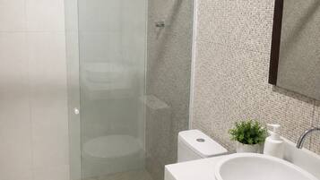 Shower, towels, soap