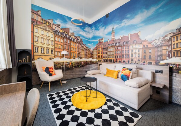 Living area - Warsaw Art Studio V with Mezzanine (Warszawa)