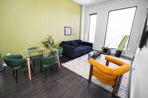 Living area - Modern Westown 2BR with Balcony - 5 min to Deer District (Milwaukee)